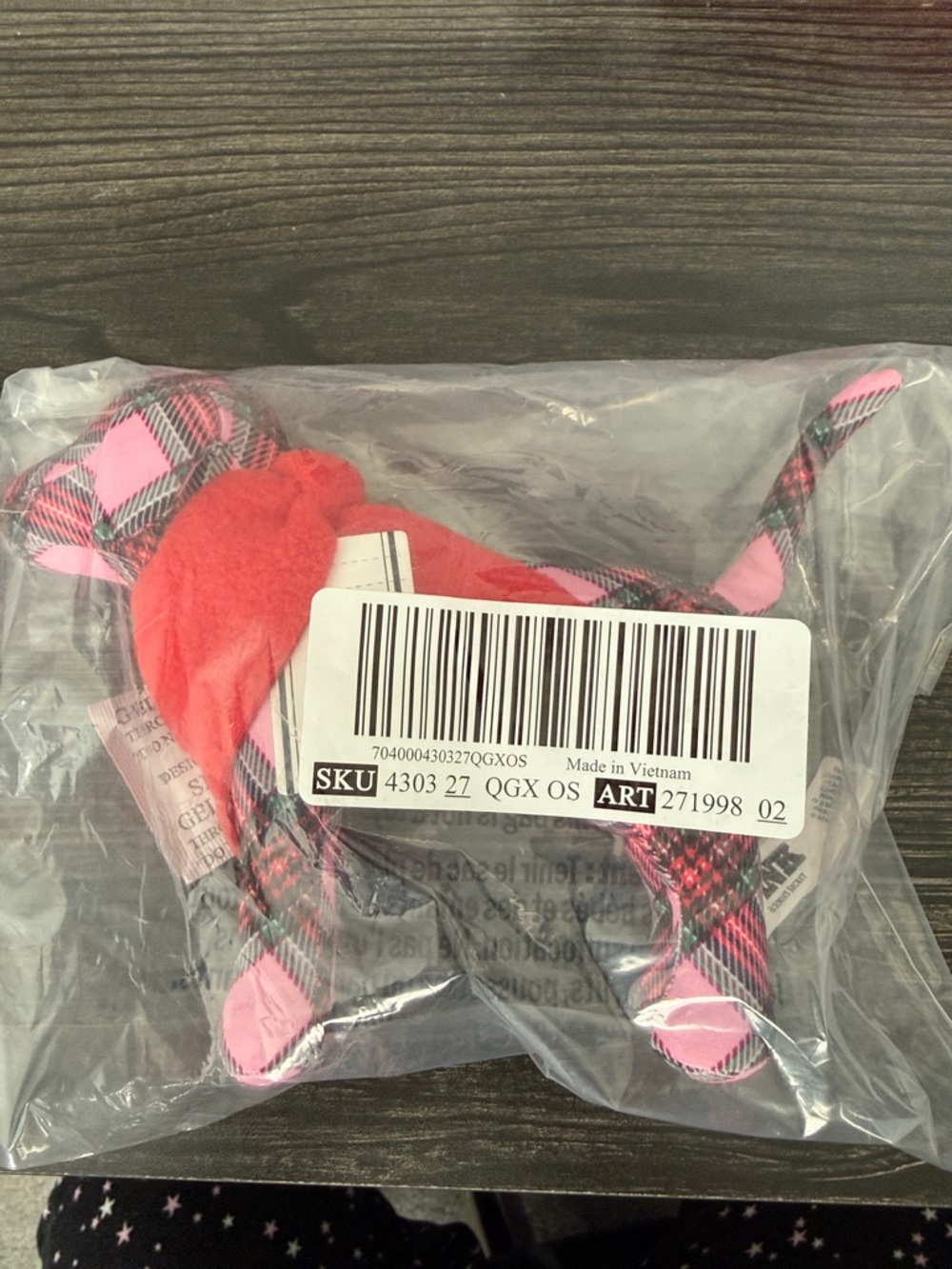 Victoria Secret Pink Plaid Plush Dog Toy for Kids
